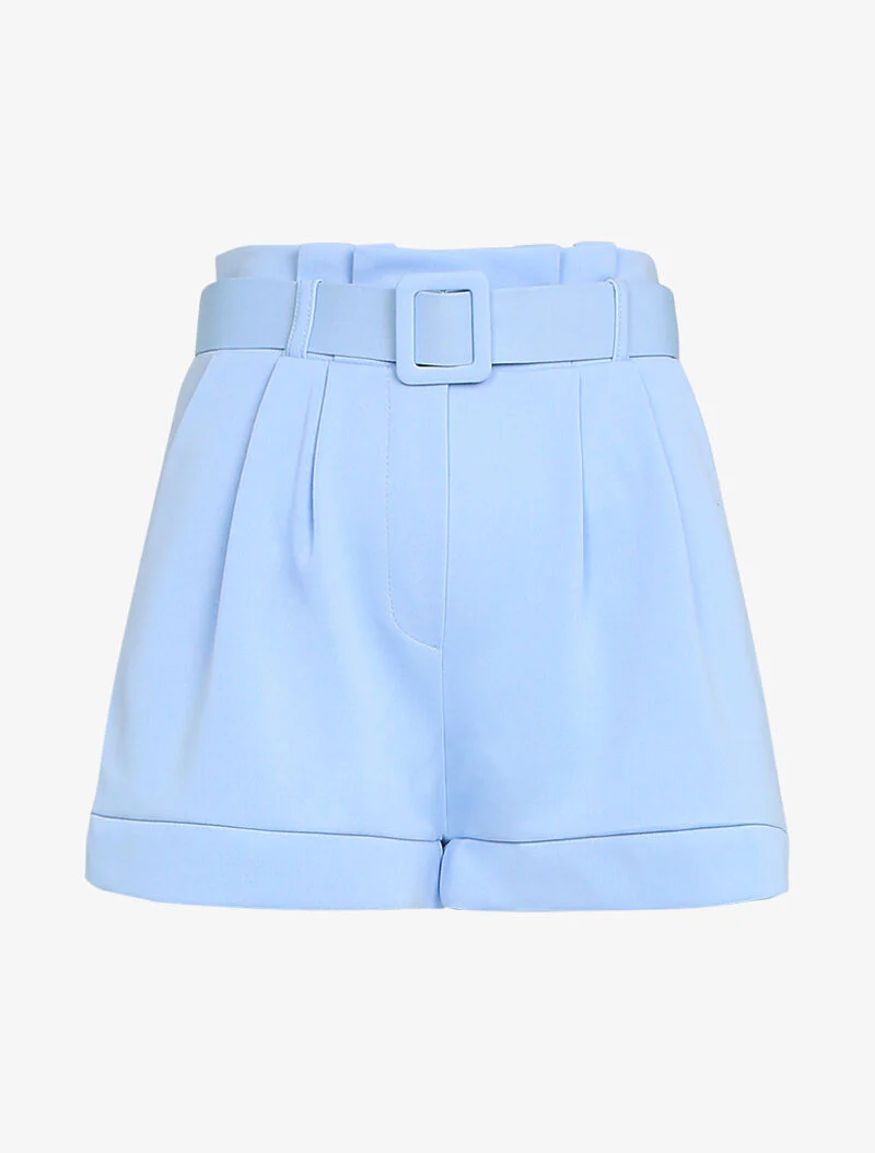 Short uni ceinturé - bleu ciel