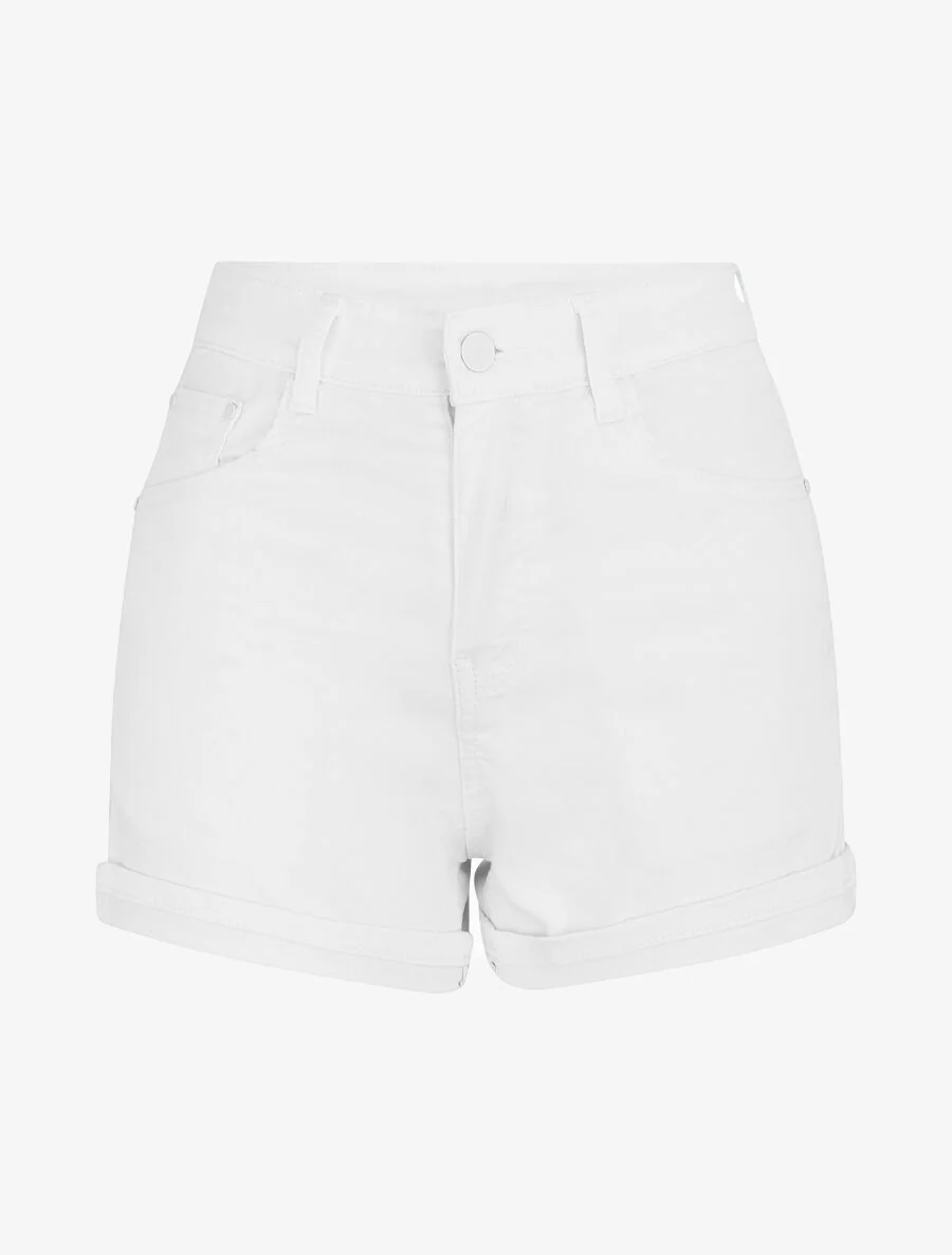Short uni coupe droite - Blanc