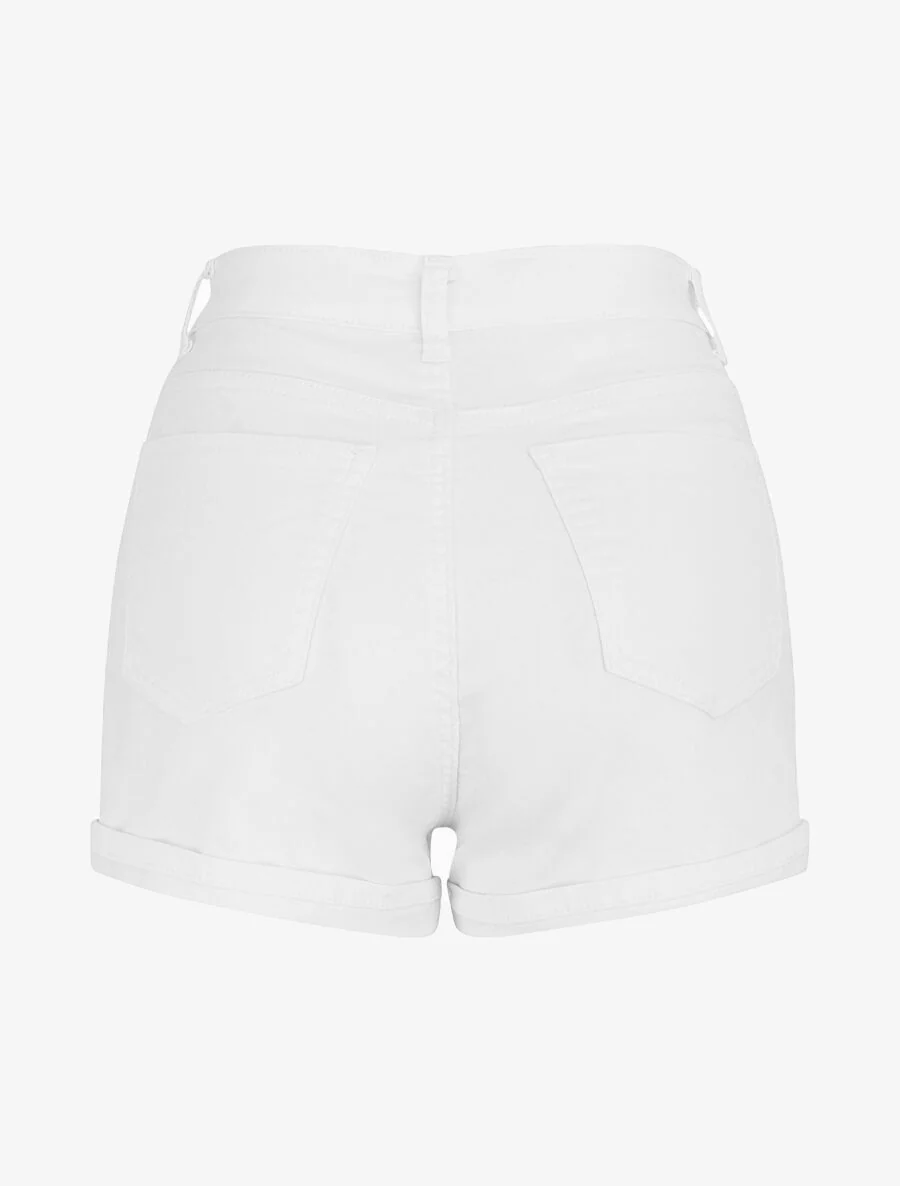 Short uni coupe droite - Blanc - Image 2