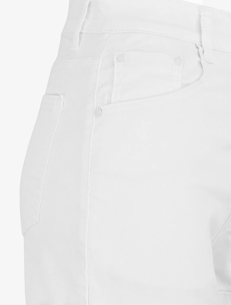 Short uni coupe droite - Blanc - Image 3