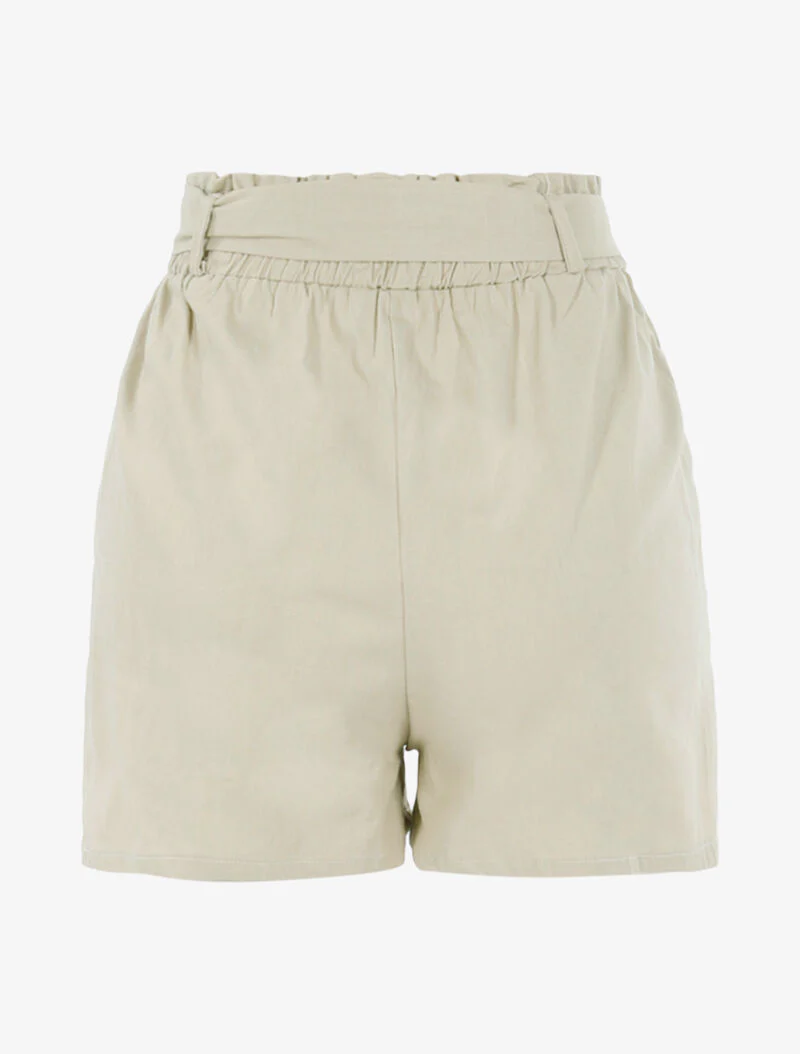 Short uni effet toile - beige - Image 3