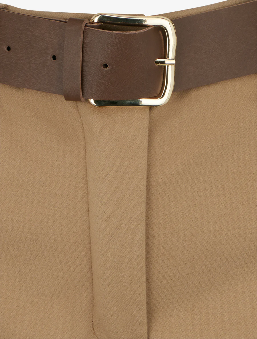 Short uni épais à revers - Camel - Image 3
