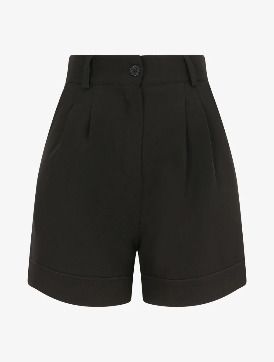 Short uni et bords à revers - Noir