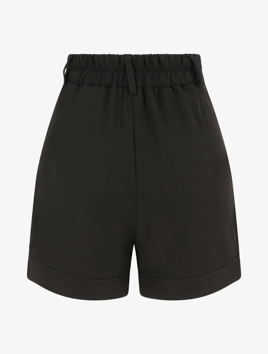 Short uni et bords à revers - Noir - Image 2