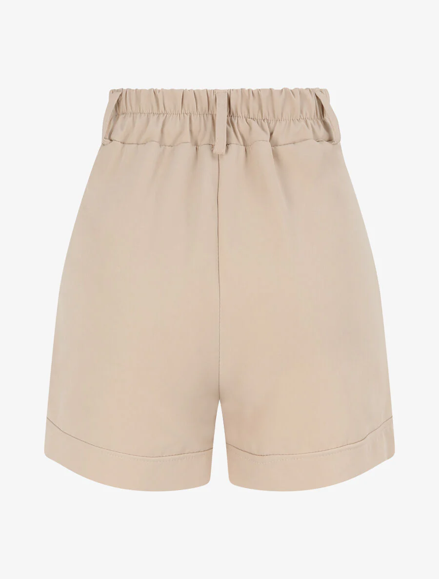Short uni et bords à revers - Beige - Image 2