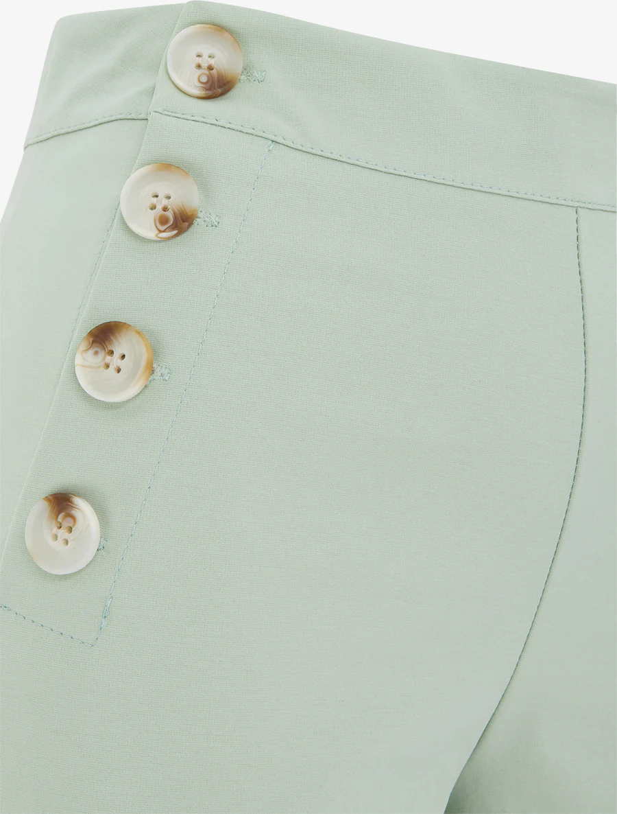 Short uni taille haute - Vert d'eau - Image 3