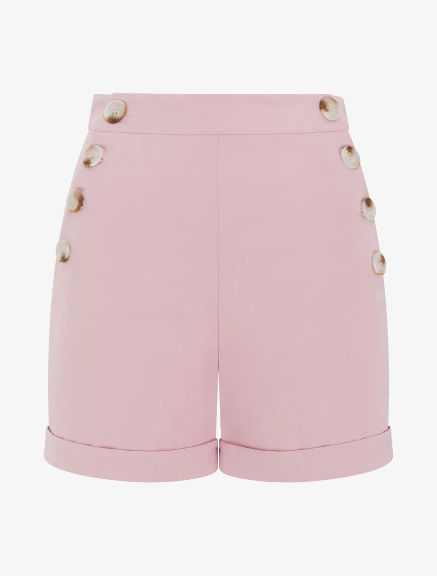 Short uni taille haute - Rose