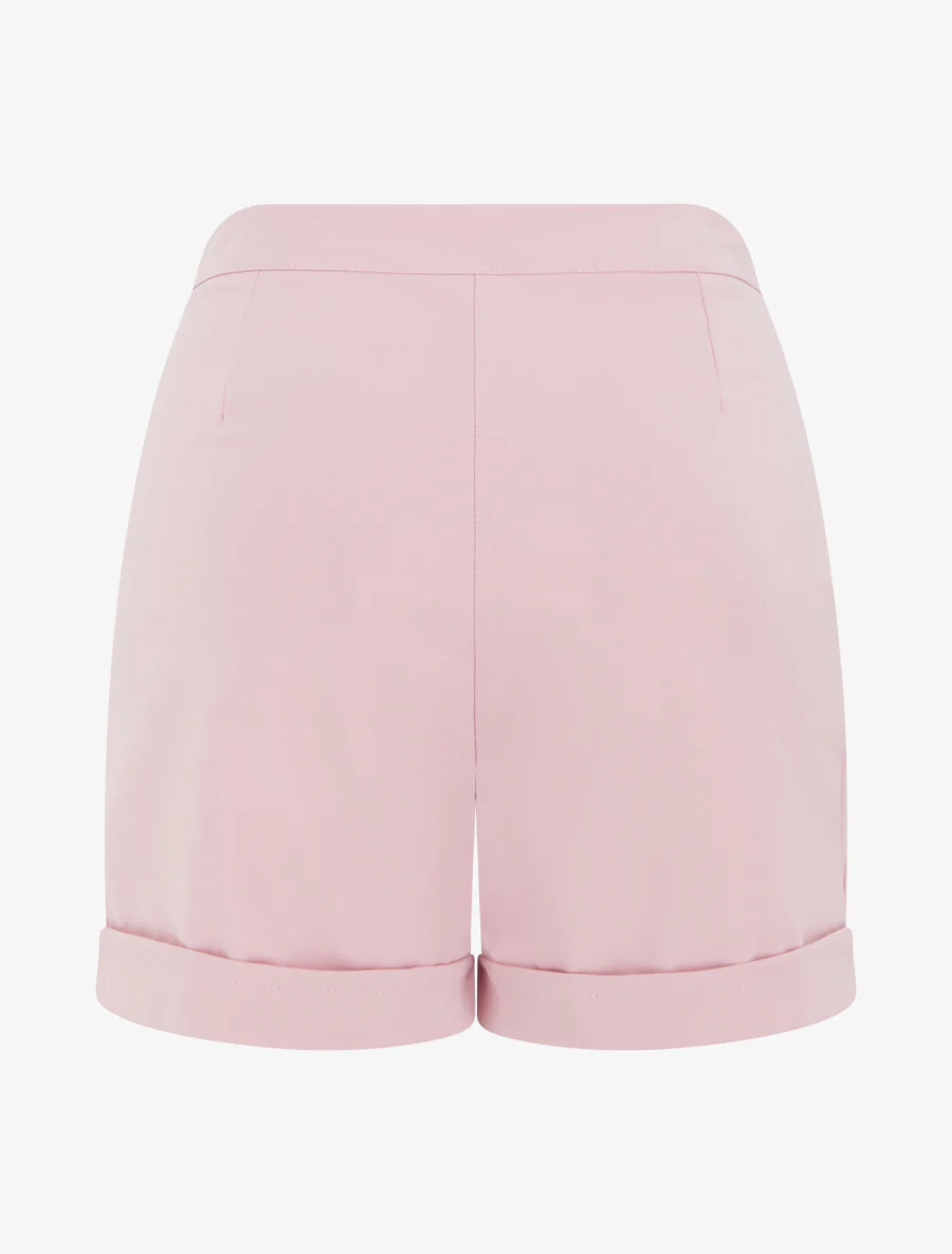 Short uni taille haute - Rose - Image 2