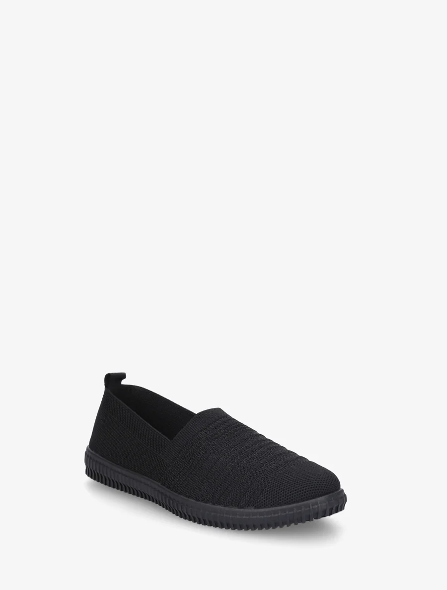 Slip-on en maille ajourée rayée - Noir - Image 2