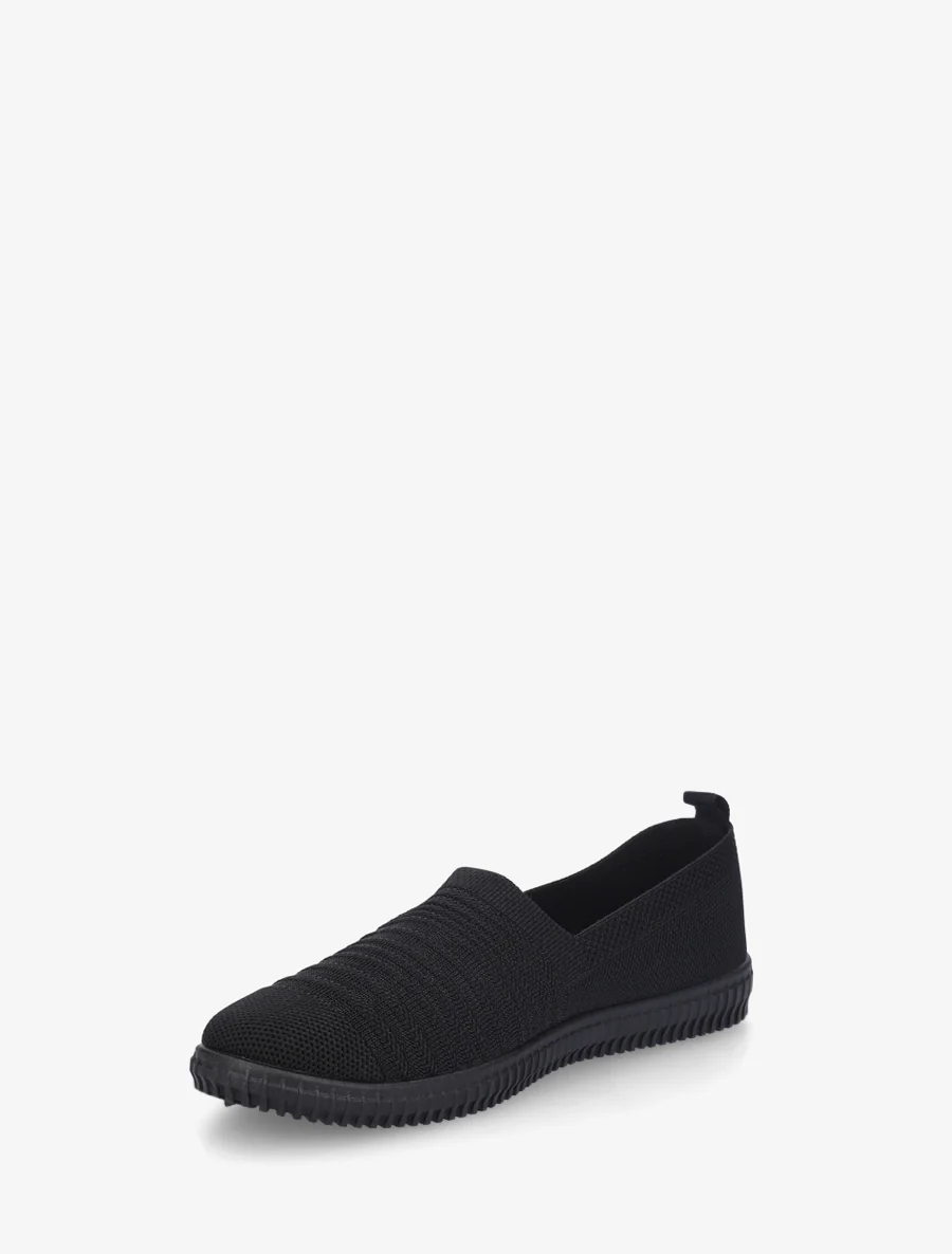 Slip-on en maille ajourée rayée - Noir - Image 3