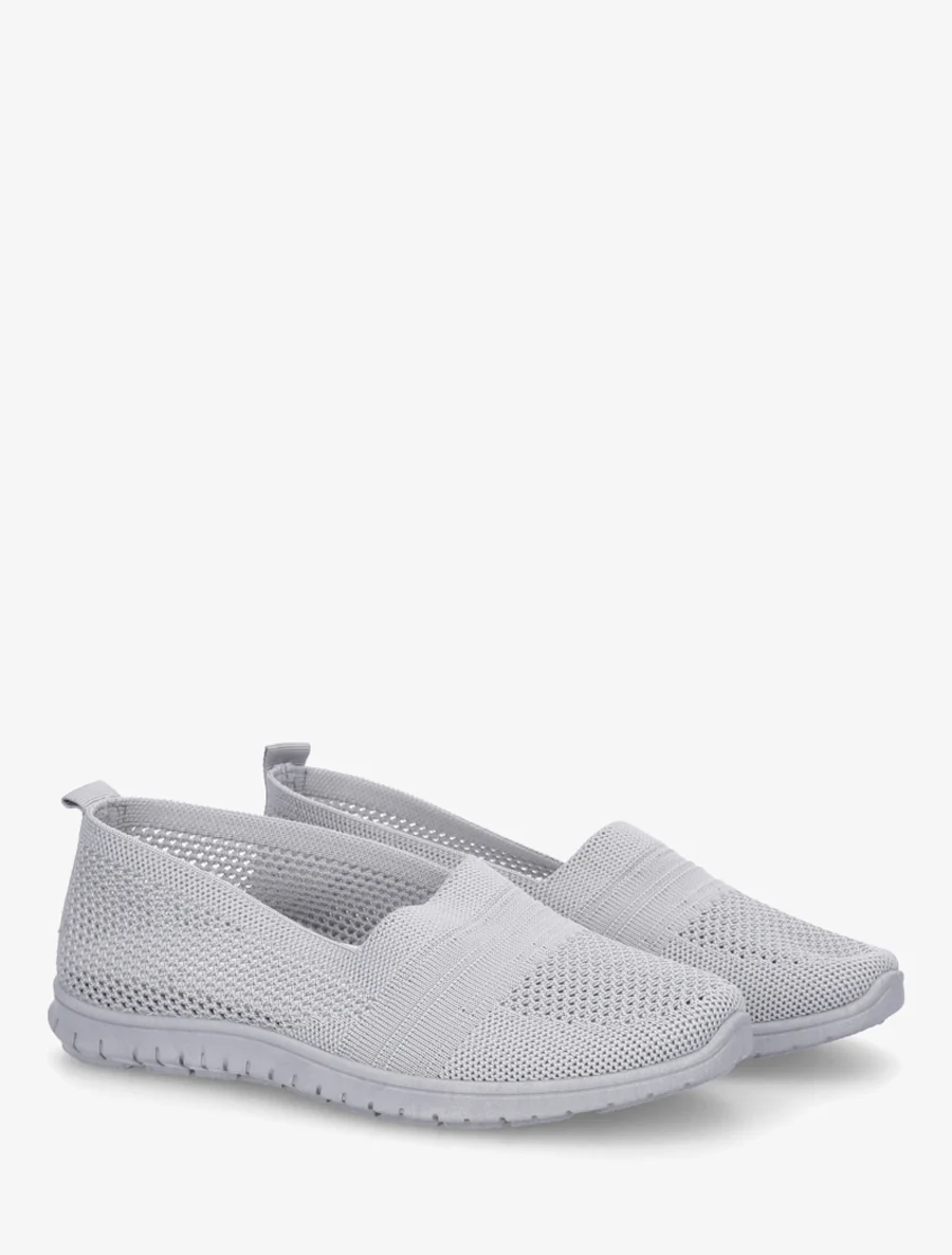 Slip-on en maille - Gris clair - Image 4