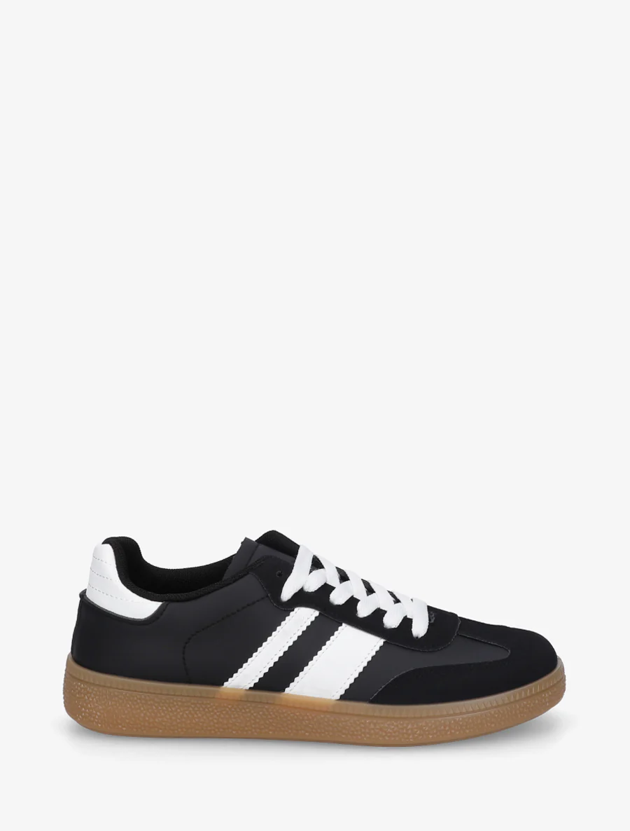 Sneakers à bandes contrastantes - Noir