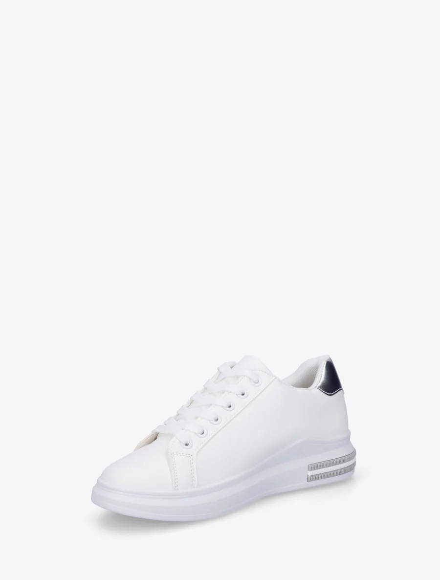 Sneakers à bandes et contrefort contastant - Argent - Image 3