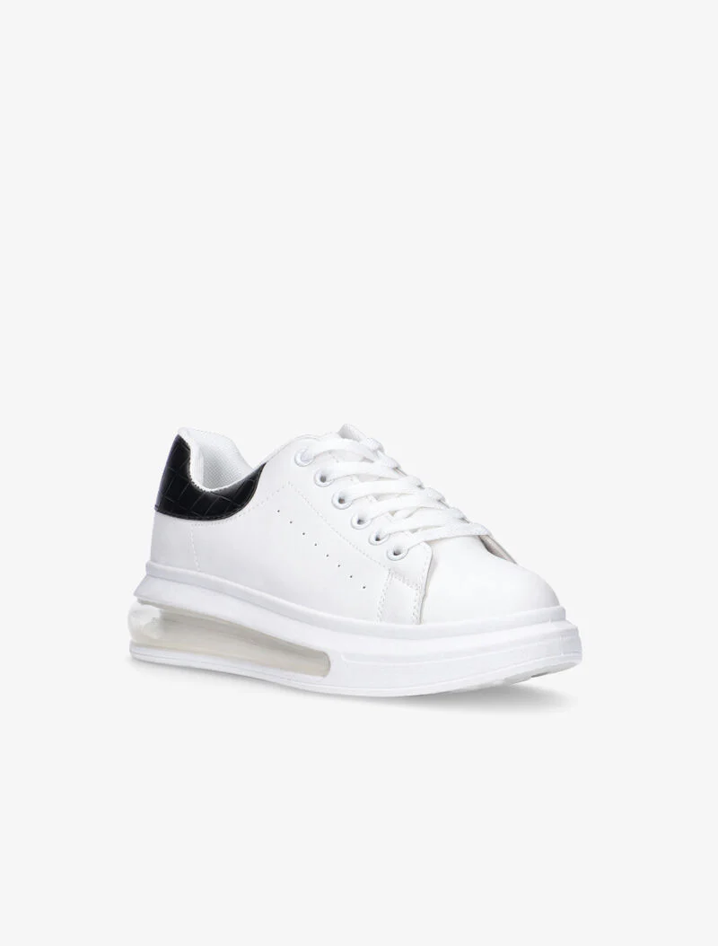 Sneakers à bulles d'air et détail croco - noir