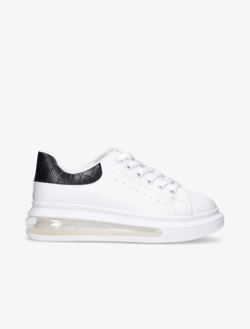 Sneakers à bulles d'air et détail croco - noir - Image 2