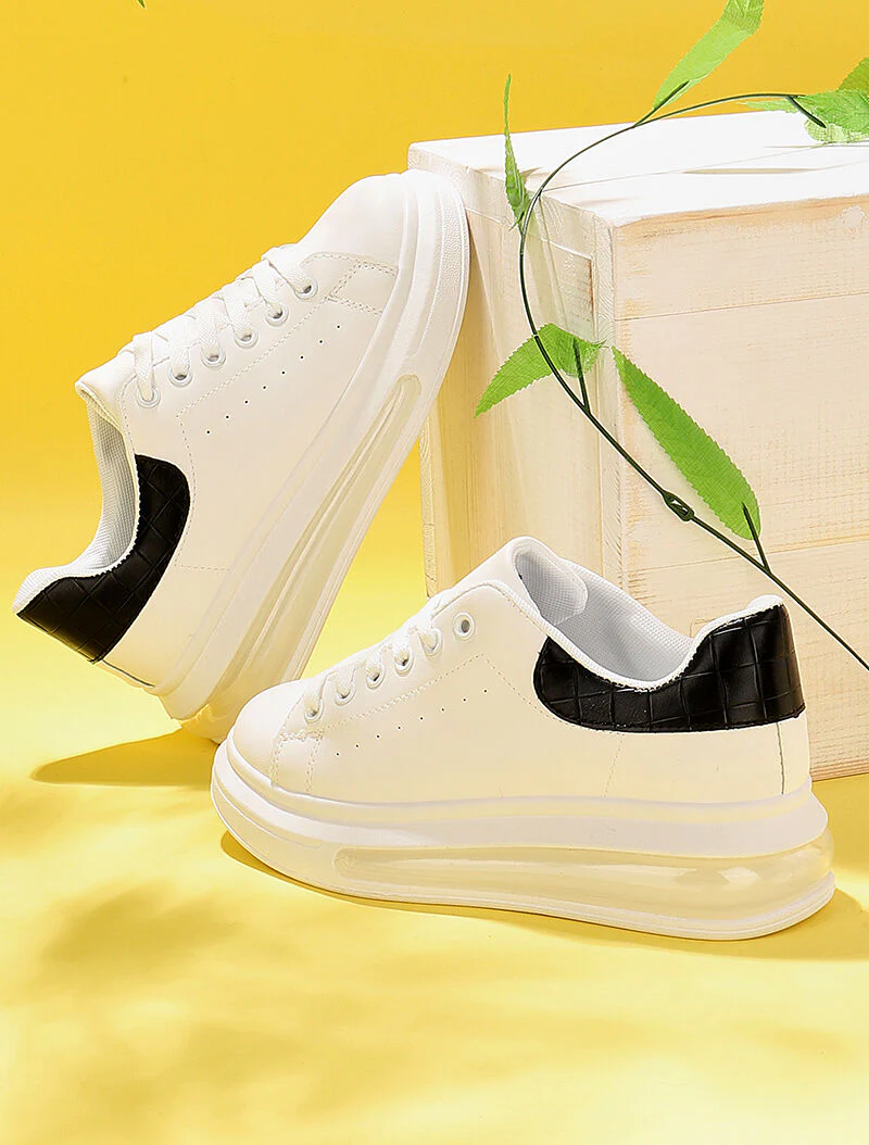 Sneakers à bulles d'air et détail croco - noir - Image 5