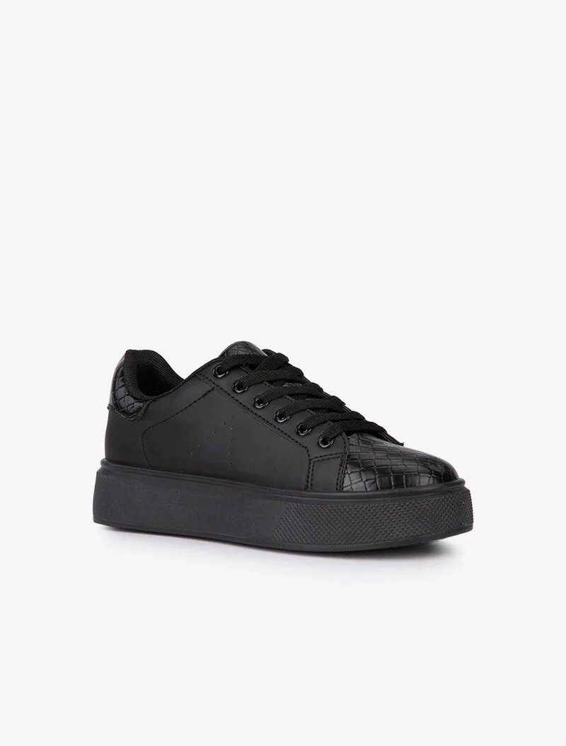Sneakers à claque imprimé style écailles - noir - Image 2