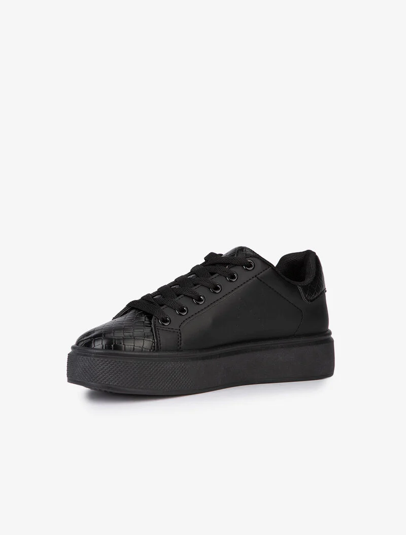 Sneakers à claque imprimé style écailles - noir - Image 3