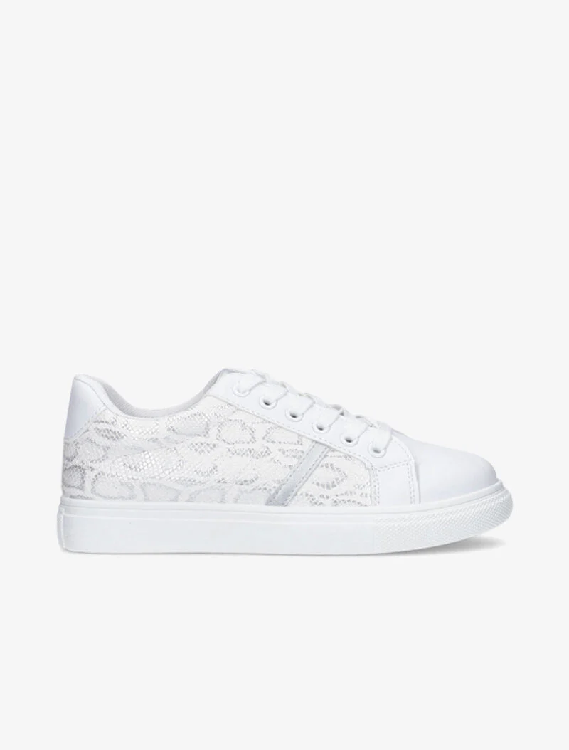 Sneakers à corps imprimé python - blanc