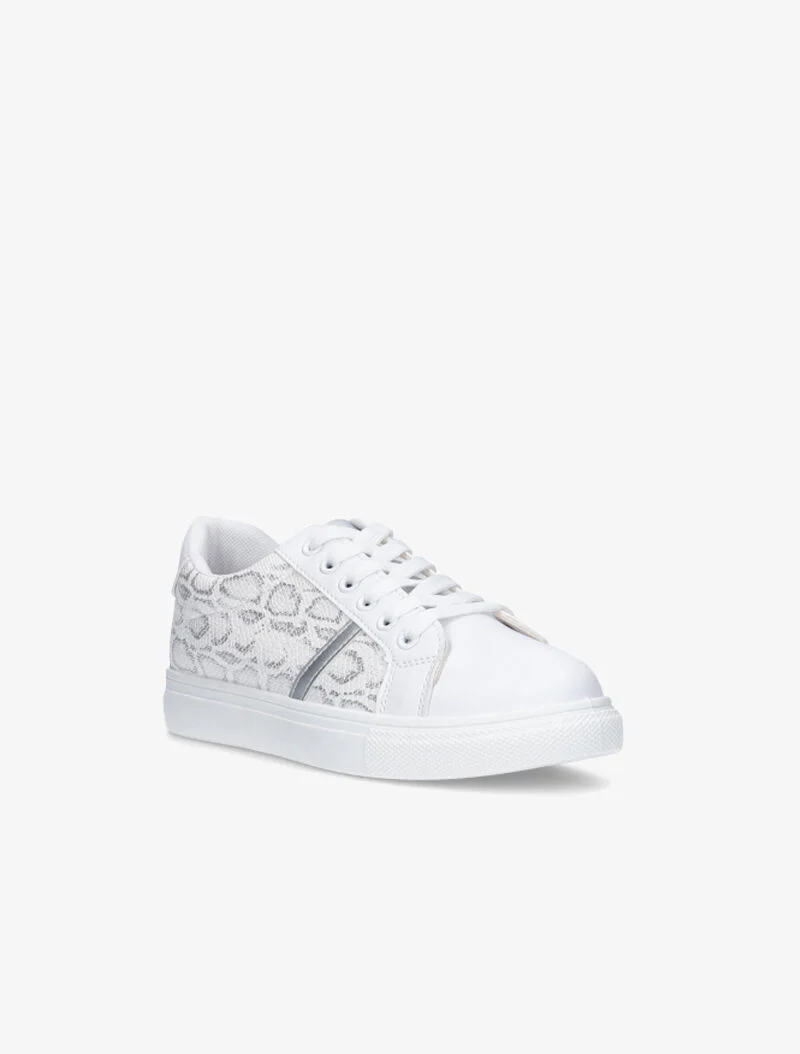 Sneakers à corps imprimé python - blanc - Image 2