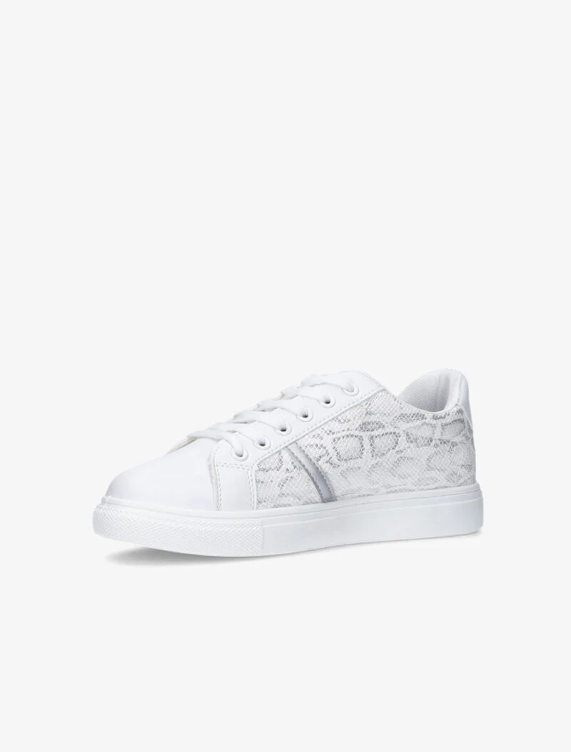 Sneakers à corps imprimé python - blanc - Image 3