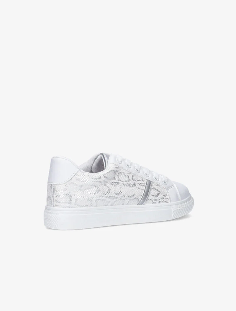 Sneakers à corps imprimé python - blanc - Image 4