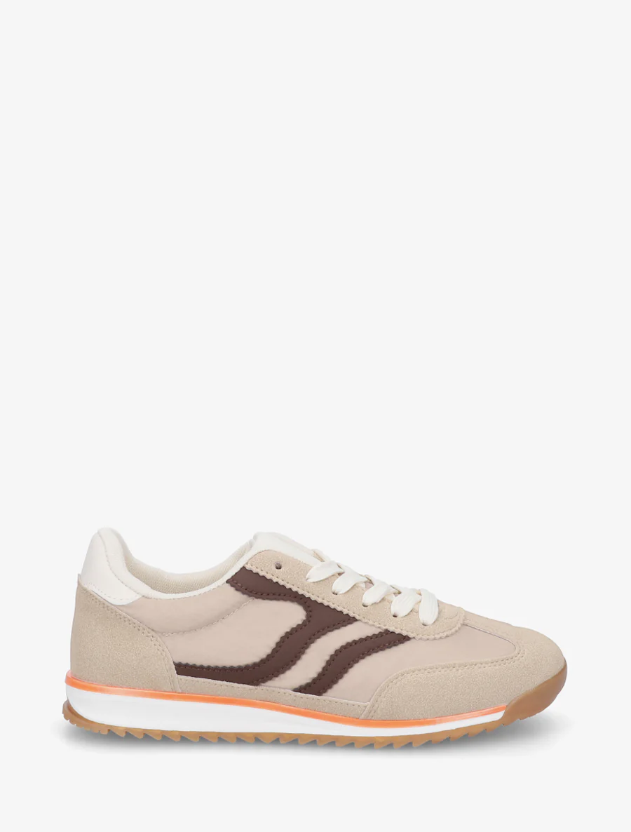 Sneakers à double lacets - Taupe