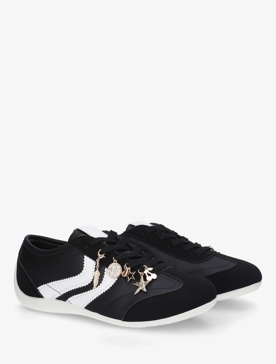 Sneakers à empiècement bijoux dépareillés - Noir - Image 4