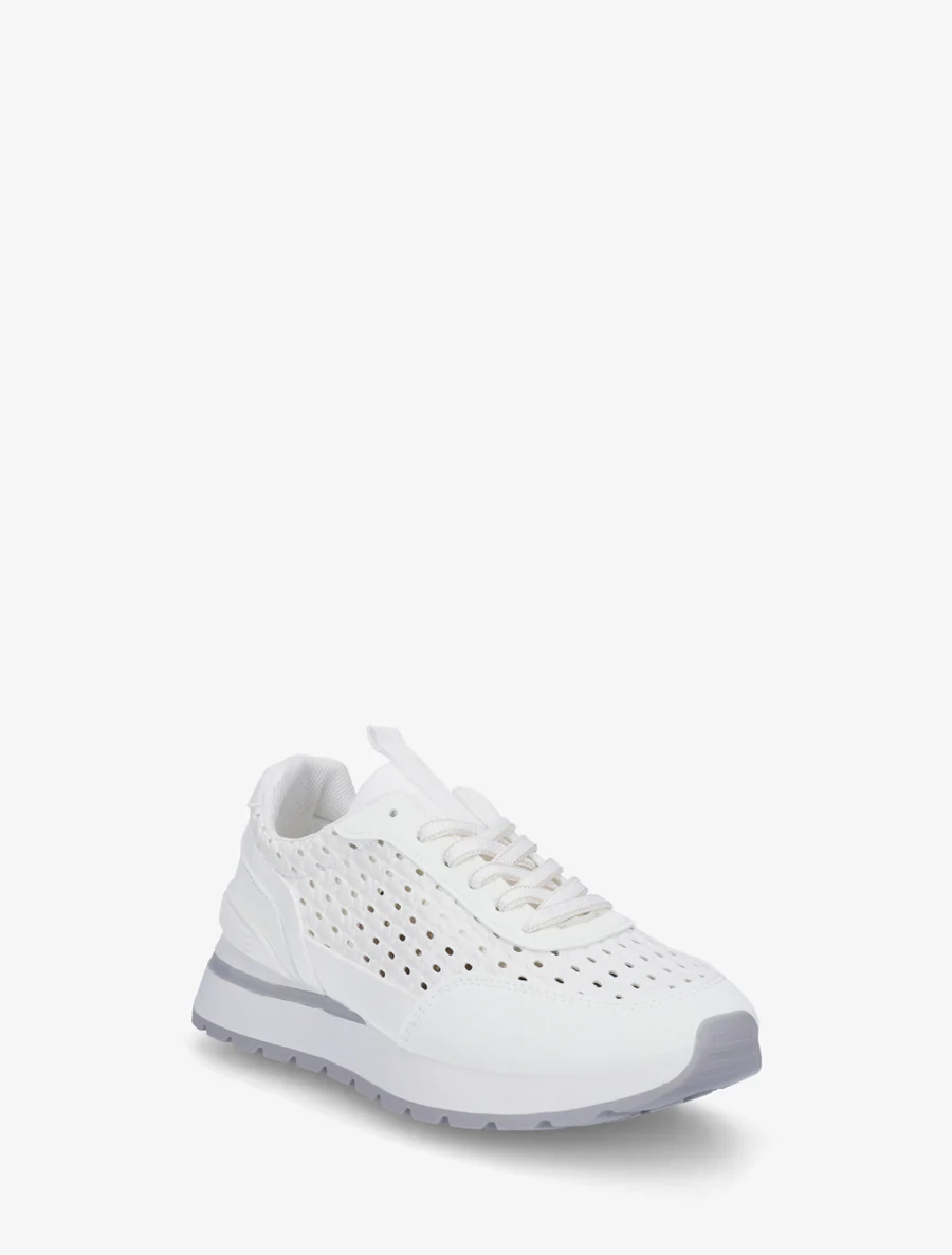 Sneakers à empiècement effet macramé - Blanc - Image 2