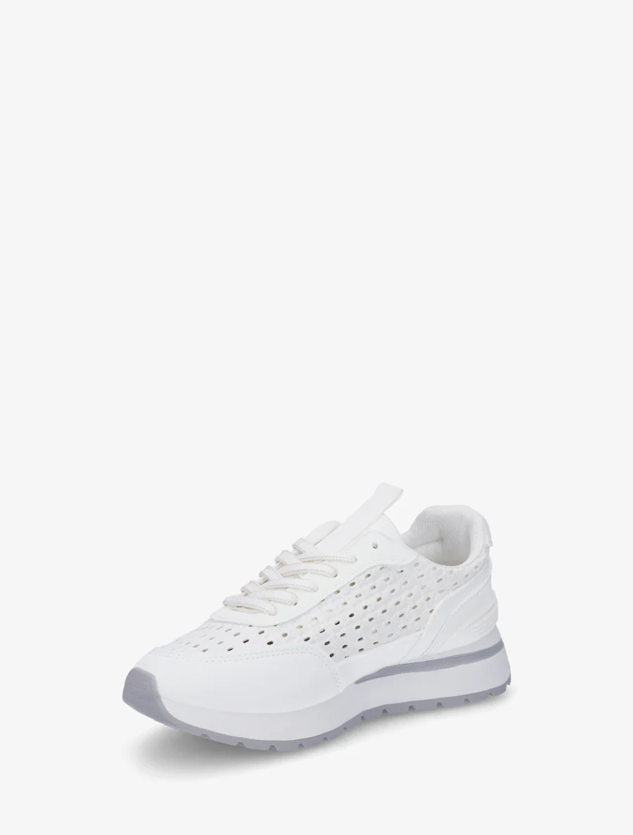 Sneakers à empiècement effet macramé - Blanc - Image 3