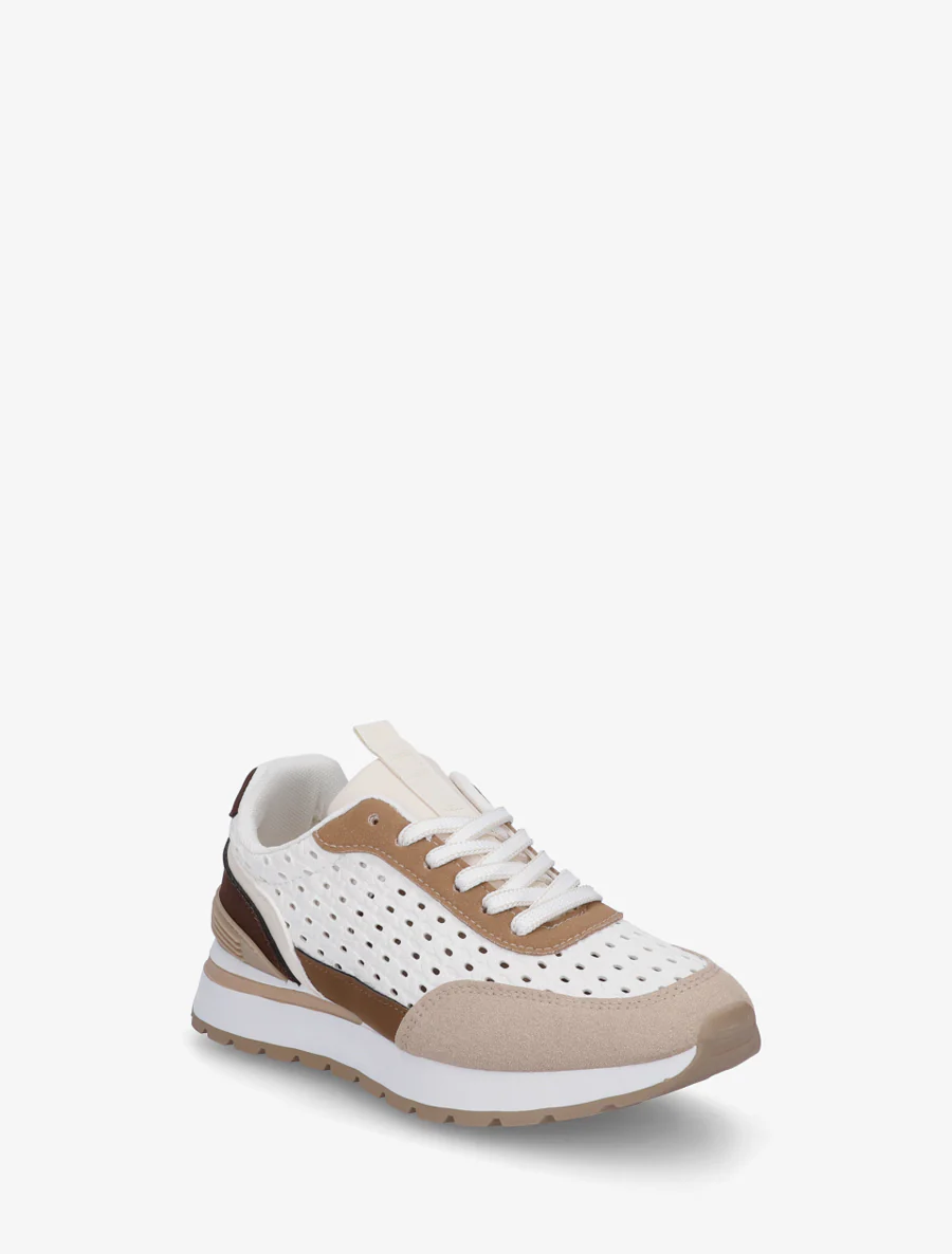 Sneakers à empiècement effet macramé - Marron - Image 2
