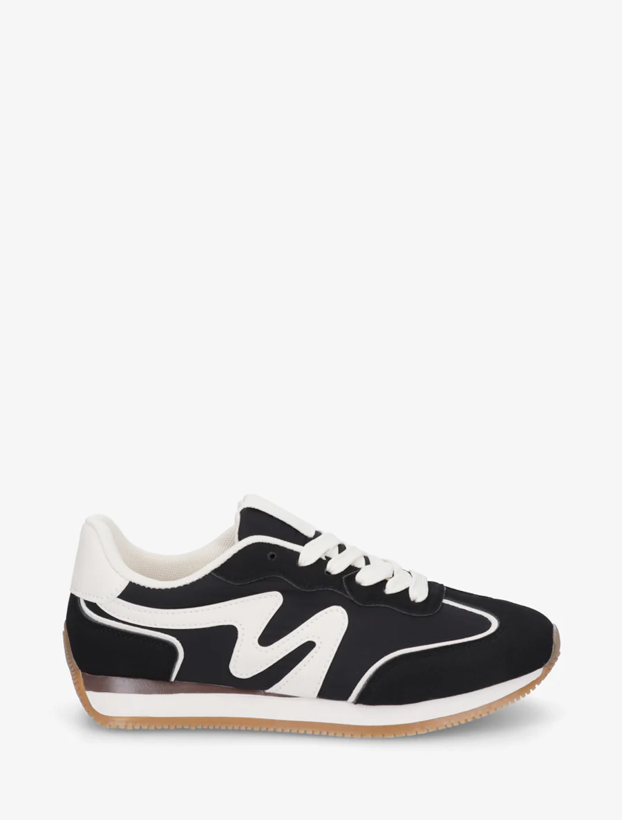 Sneakers à empiècement nubuck - Noir