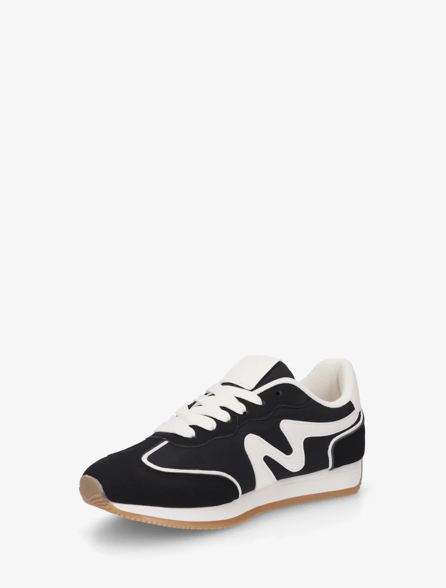 Sneakers à empiècement nubuck - Noir - Image 3