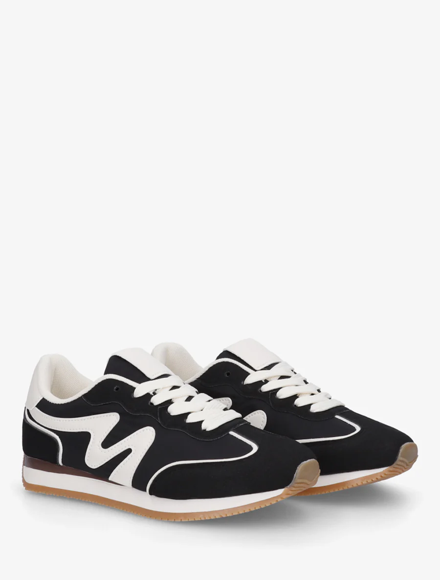 Sneakers à empiècement nubuck - Noir - Image 4