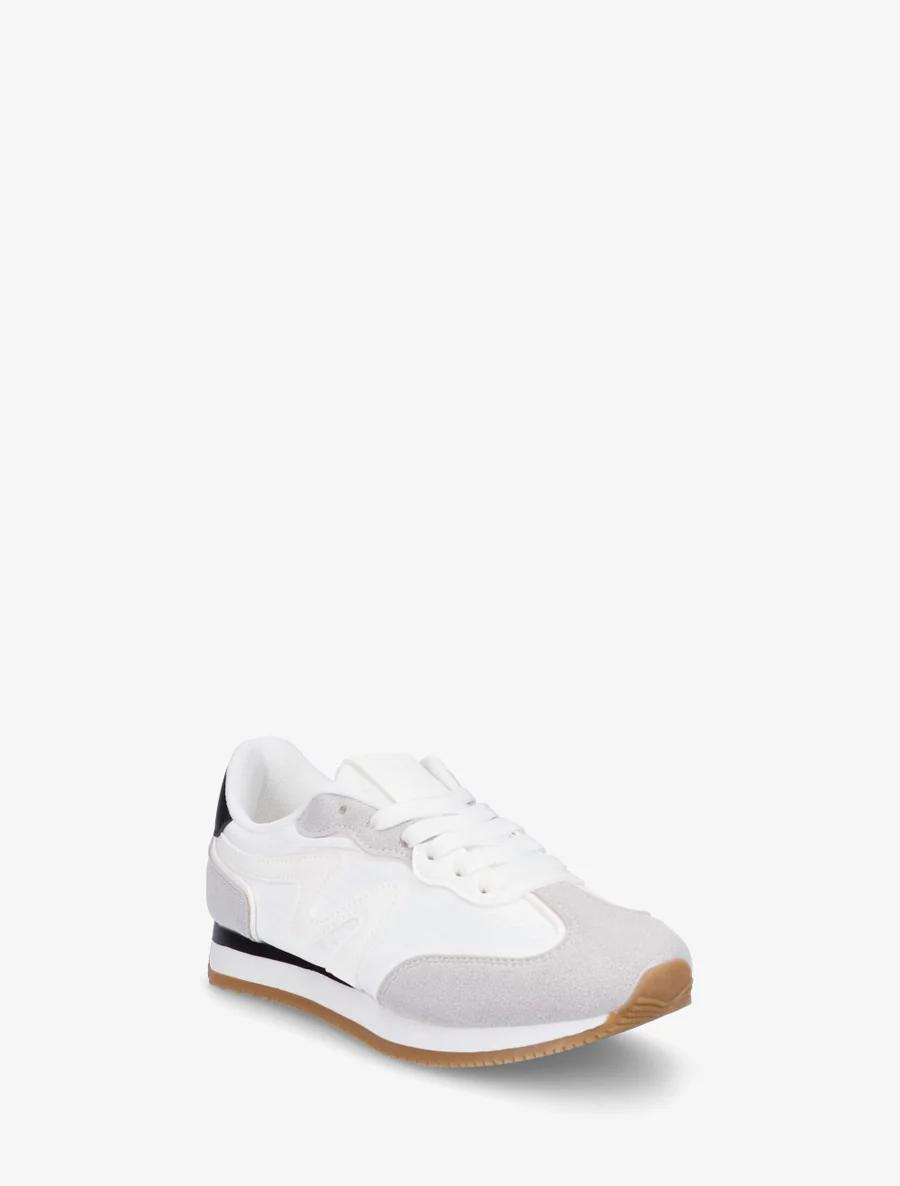 Sneakers à empiècement nubuck - Blanc - Image 2