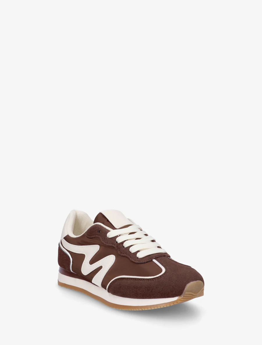 Sneakers à empiècement nubuck - Marron - Image 2