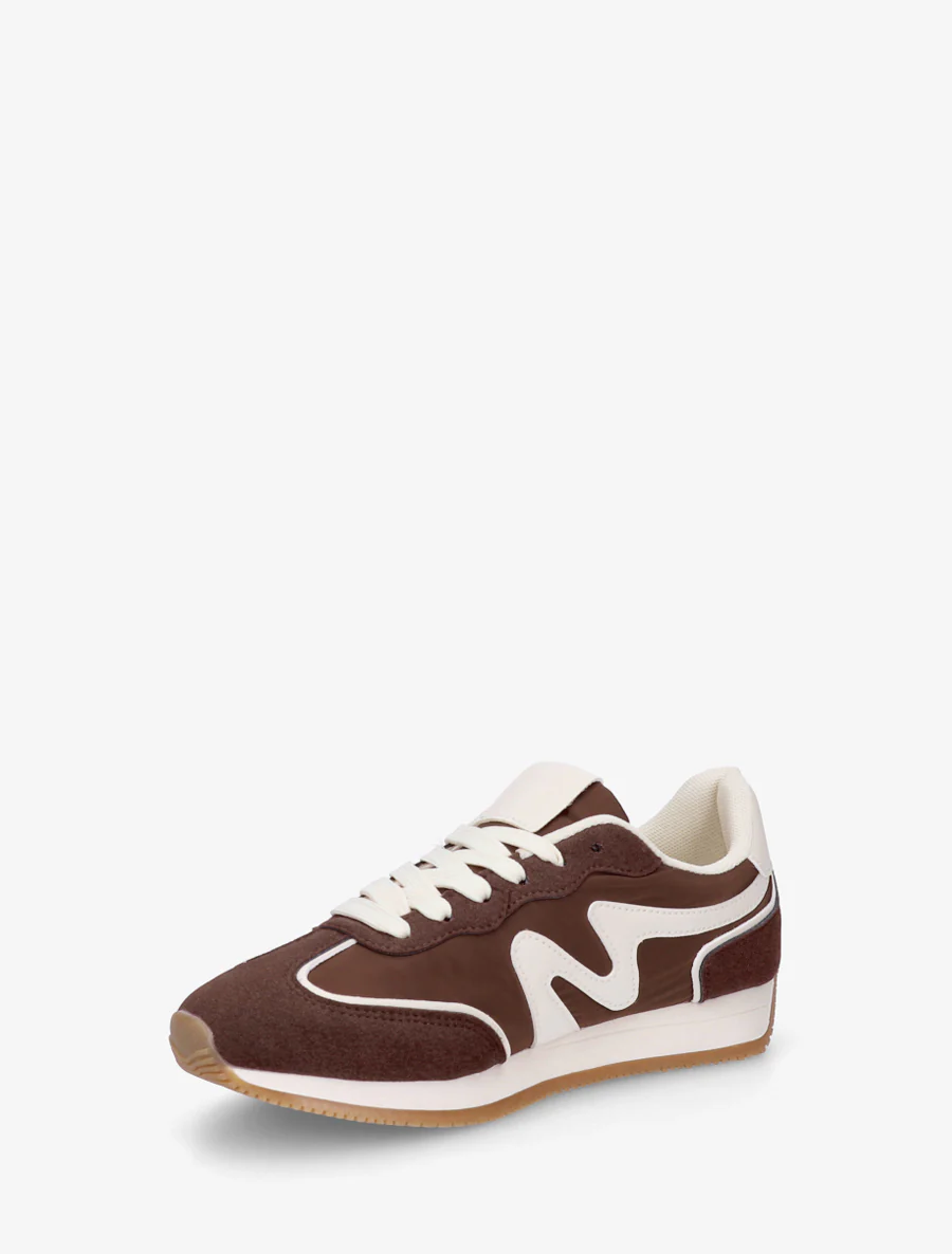 Sneakers à empiècement nubuck - Marron - Image 3