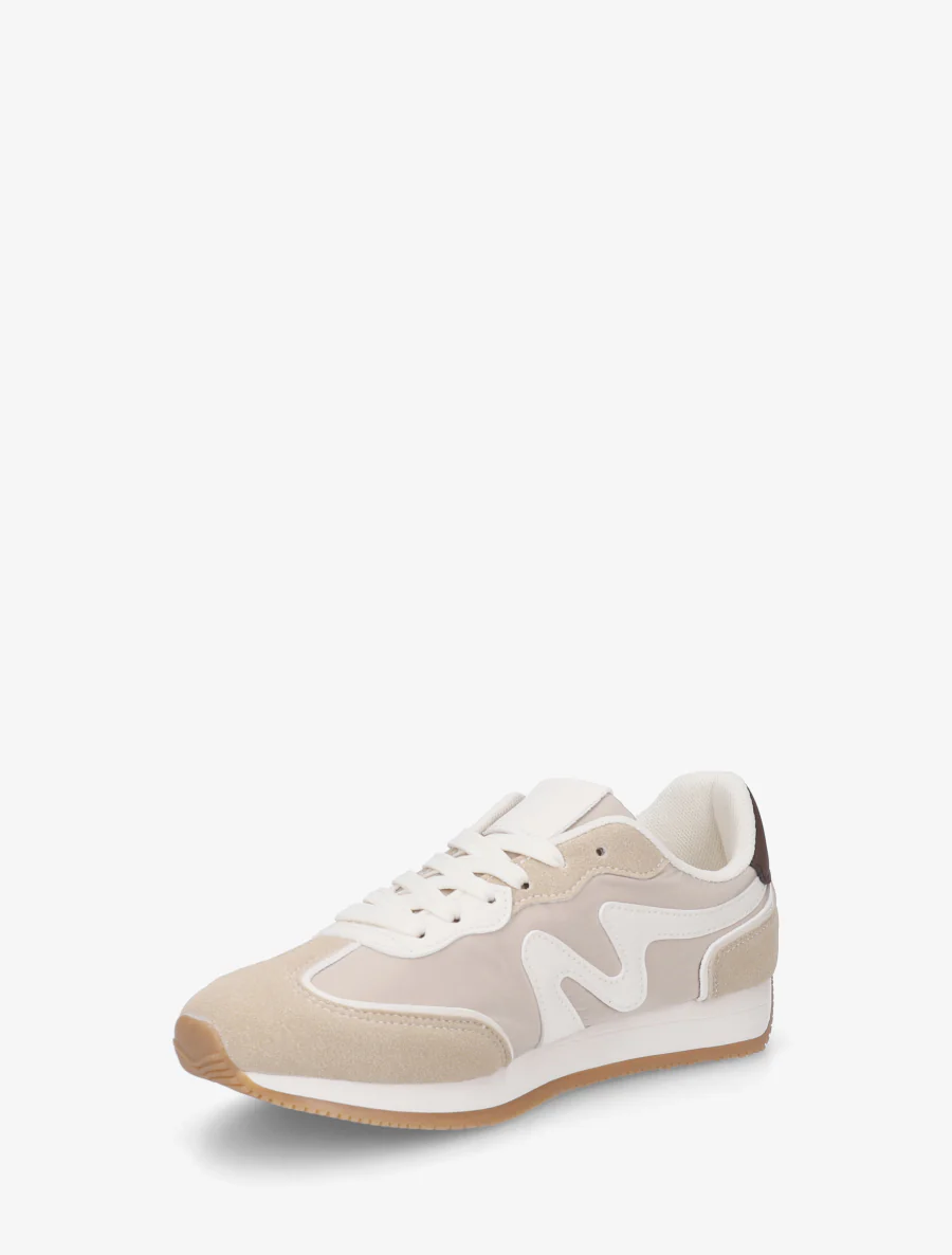 Sneakers à empiècement nubuck - Beige - Image 3