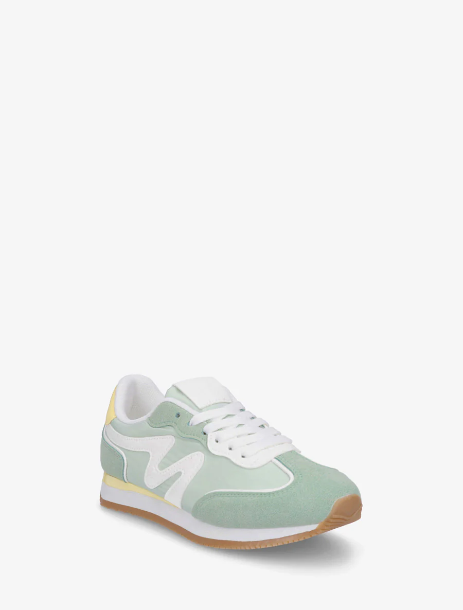 Sneakers à empiècement nubuck - Vert d'eau - Image 2