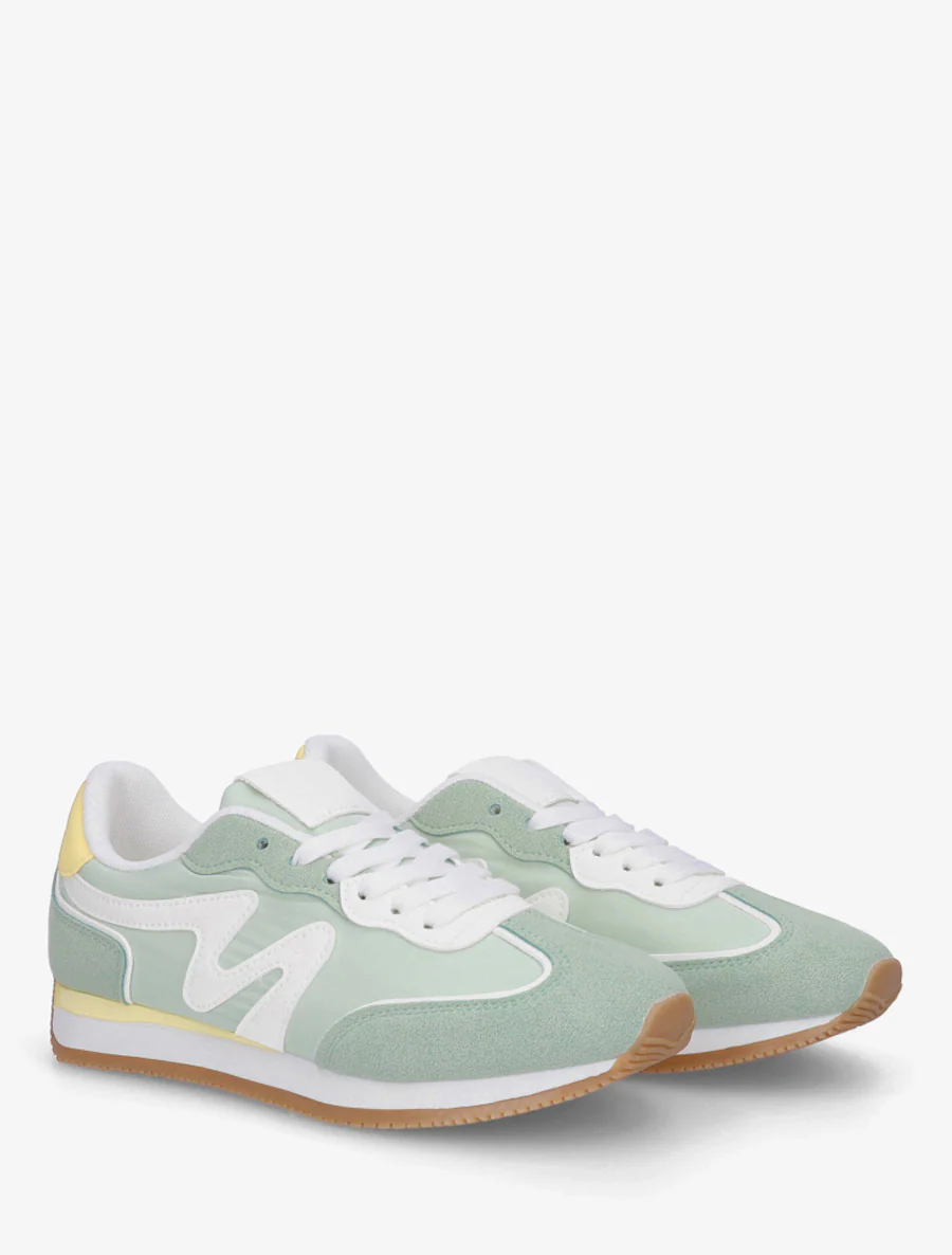 Sneakers à empiècement nubuck - Vert d'eau - Image 4