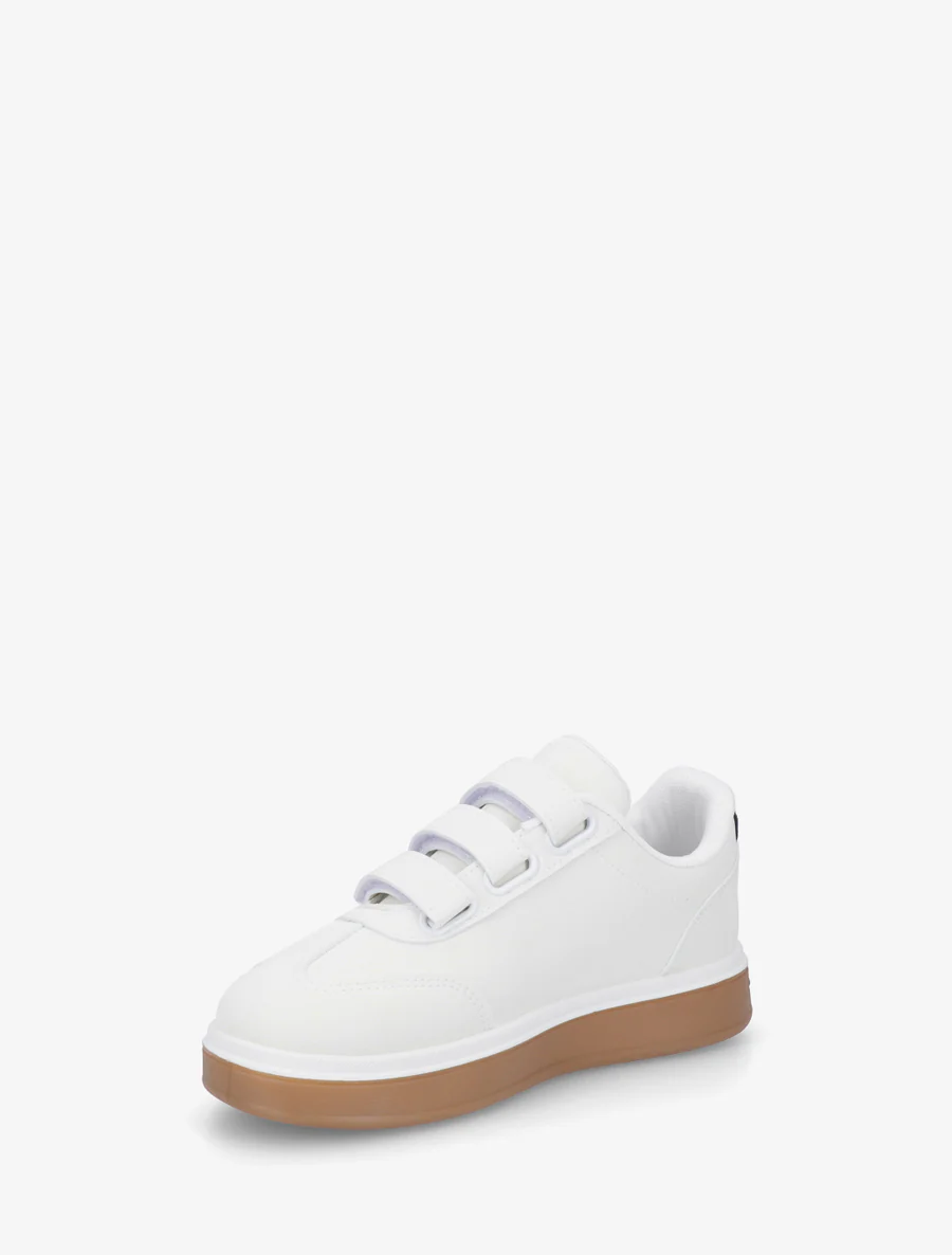 Sneakers à scratch et semelle caoutchouc - Blanc - Image 3