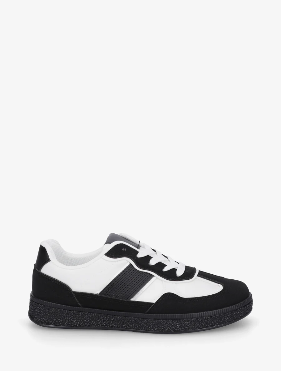 Sneakers à semelle caoutchouc coloré - Noir