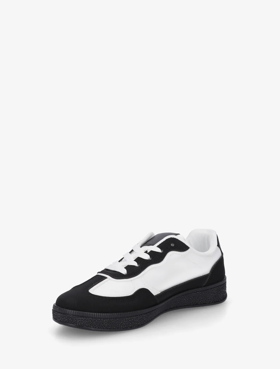 Sneakers à semelle caoutchouc coloré - Noir - Image 3