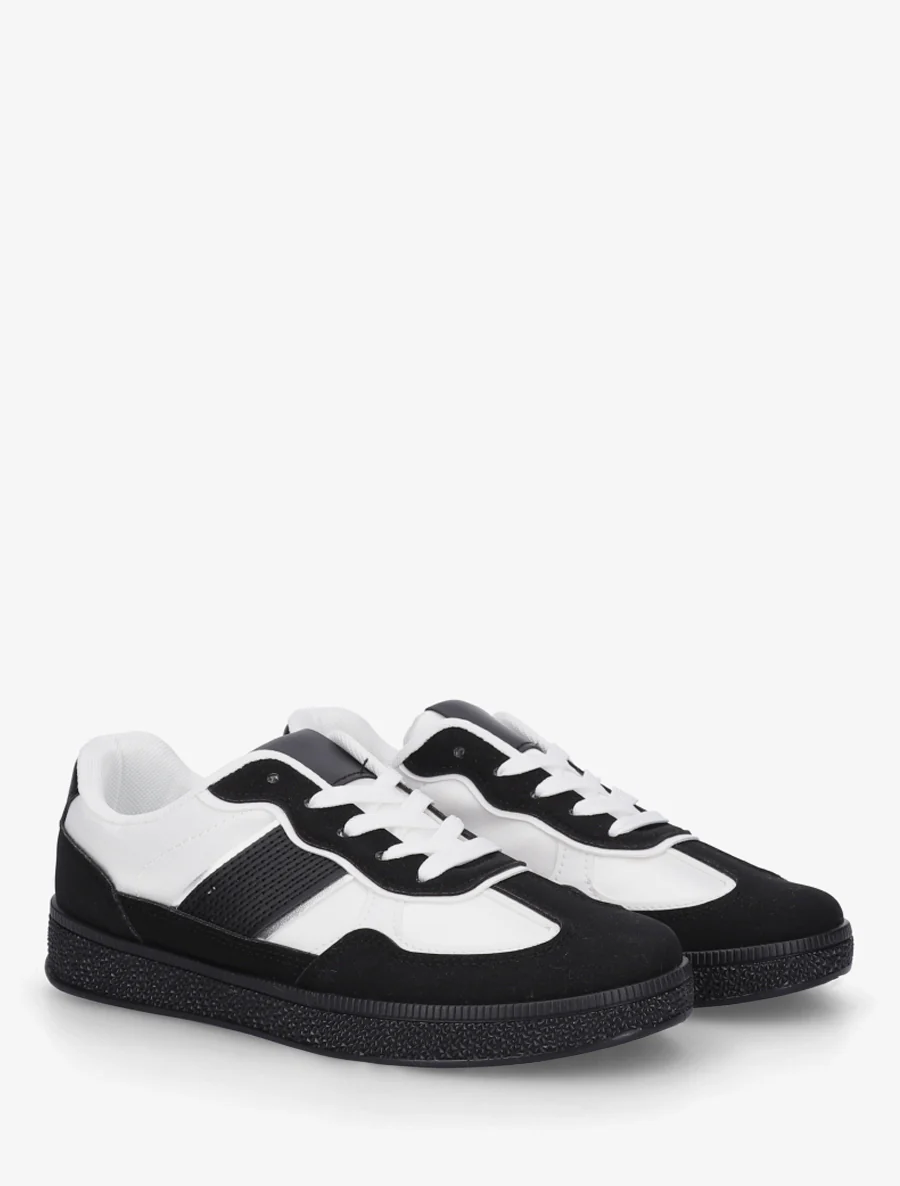 Sneakers à semelle caoutchouc coloré - Noir - Image 4