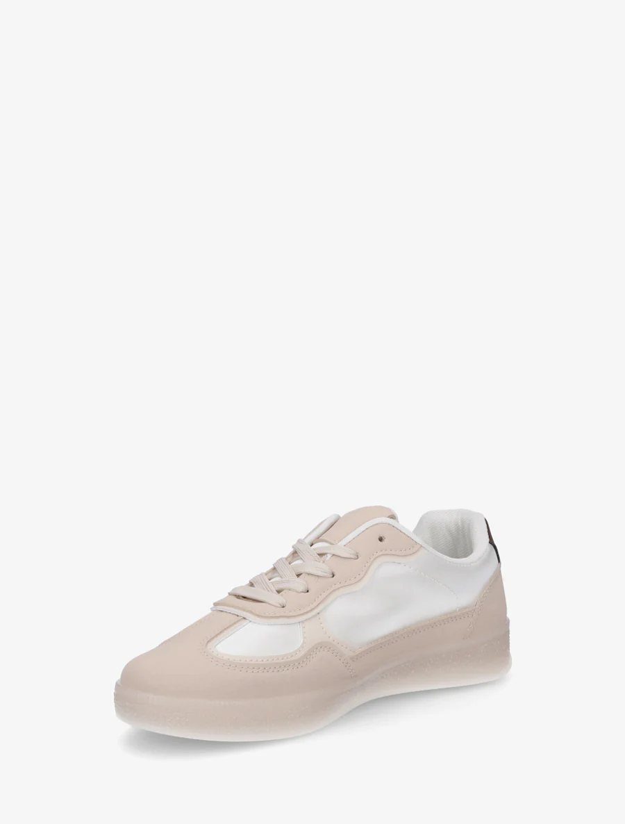 Sneakers à semelle caoutchouc coloré - Beige - Image 3