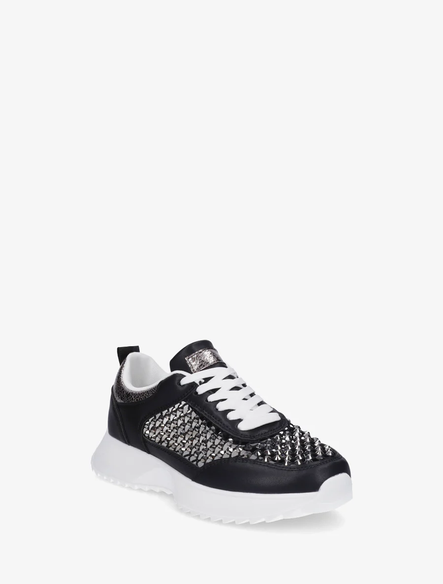 Sneakers ajourées à strass - Noir - Image 2