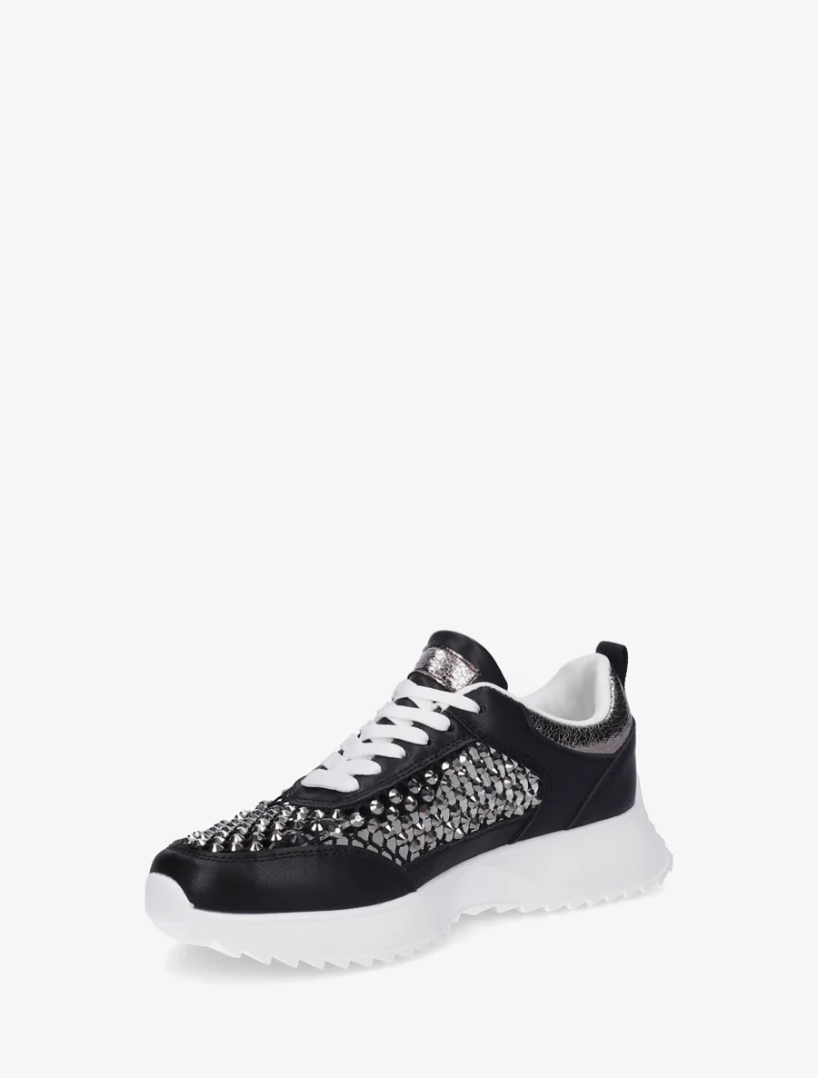 Sneakers ajourées à strass - Noir - Image 3