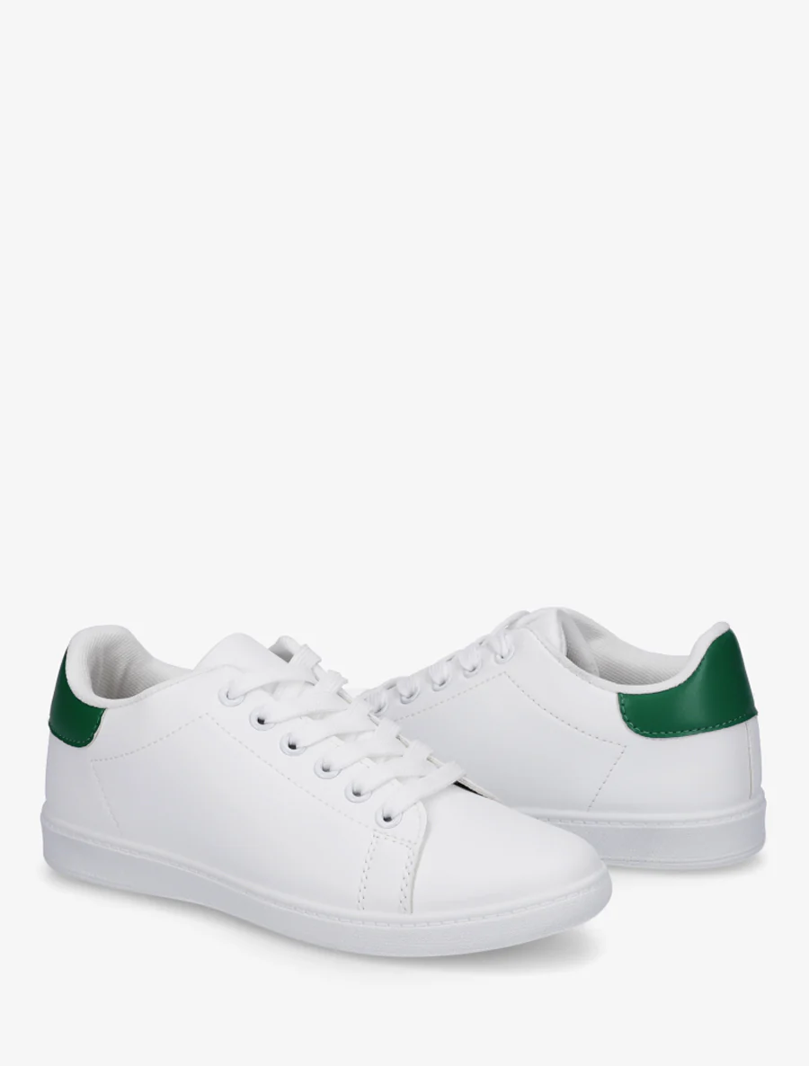 Sneakers basiques en simili - Vert - Image 4