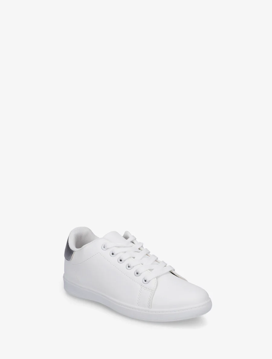 Sneakers basiques en simili - Argent - Image 2