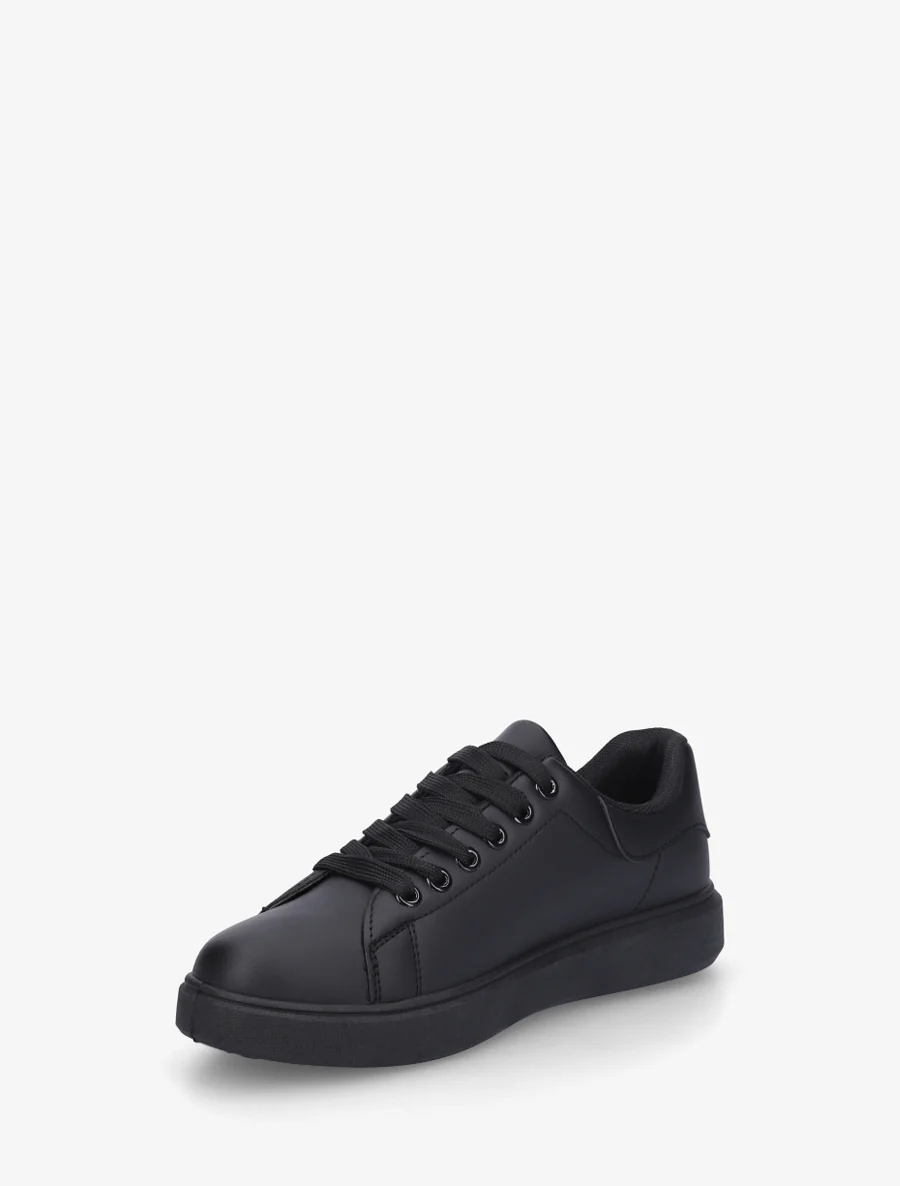 Sneakers basiques en simili - Noir - Image 3